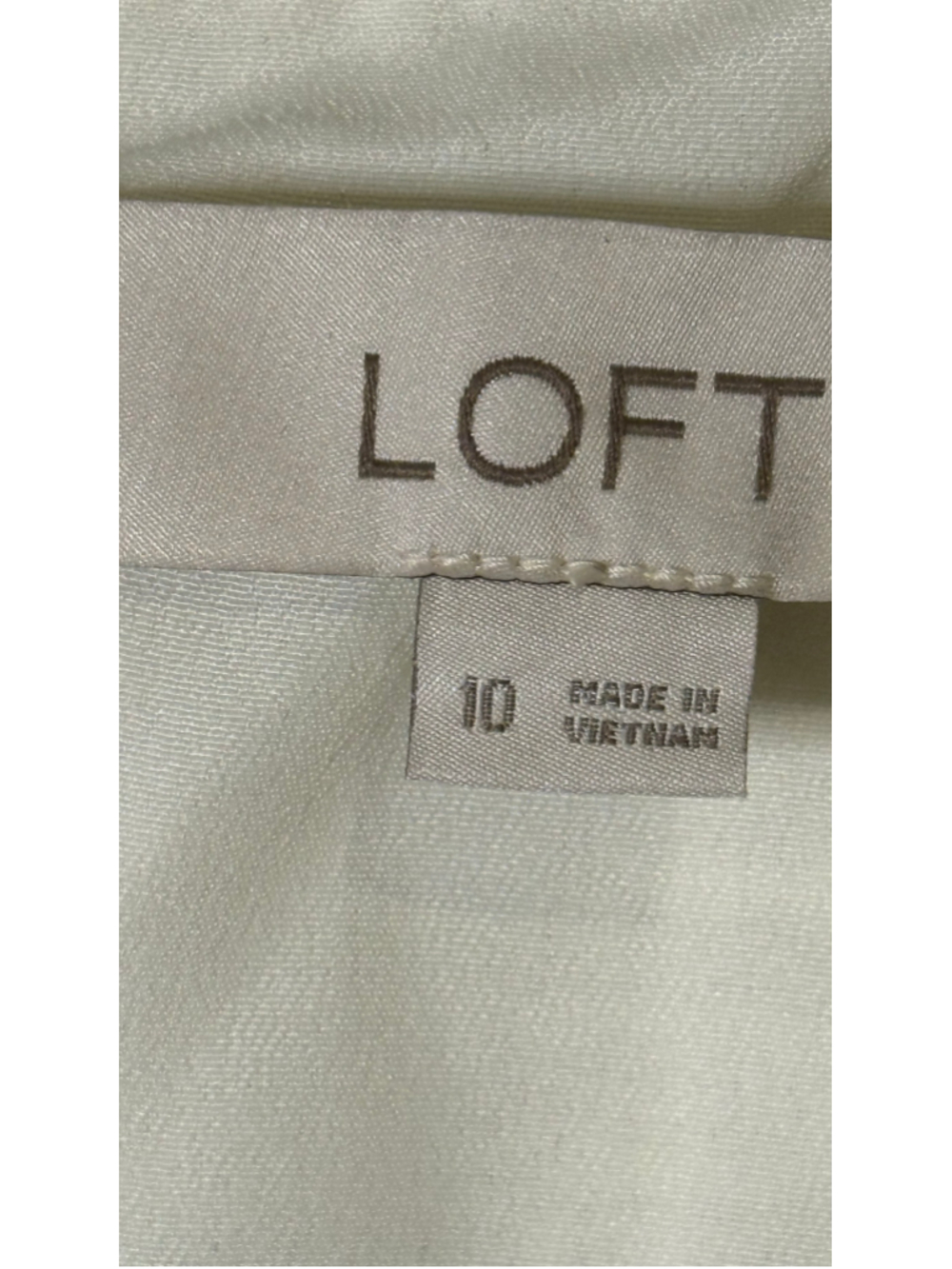 LOFT Textured Tweed Button-Front Dress Cream Black - Picture 10 of 11